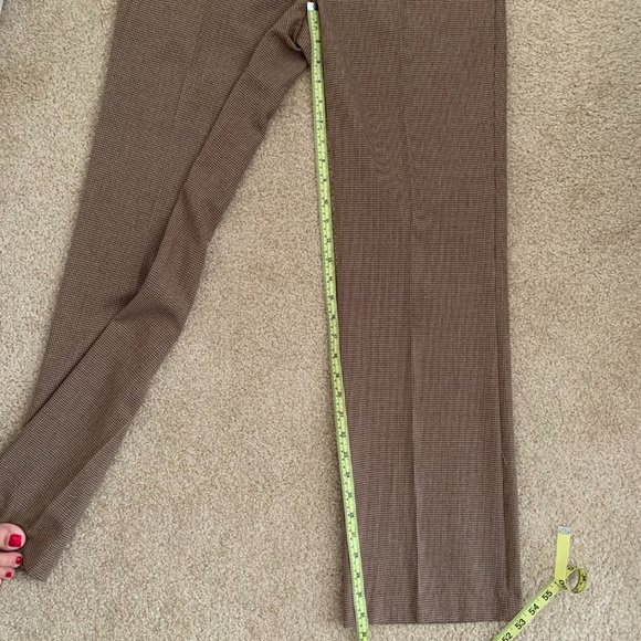 Rafaella Brown Houndstooth Pants - Size 6 - Picture 5 of 8